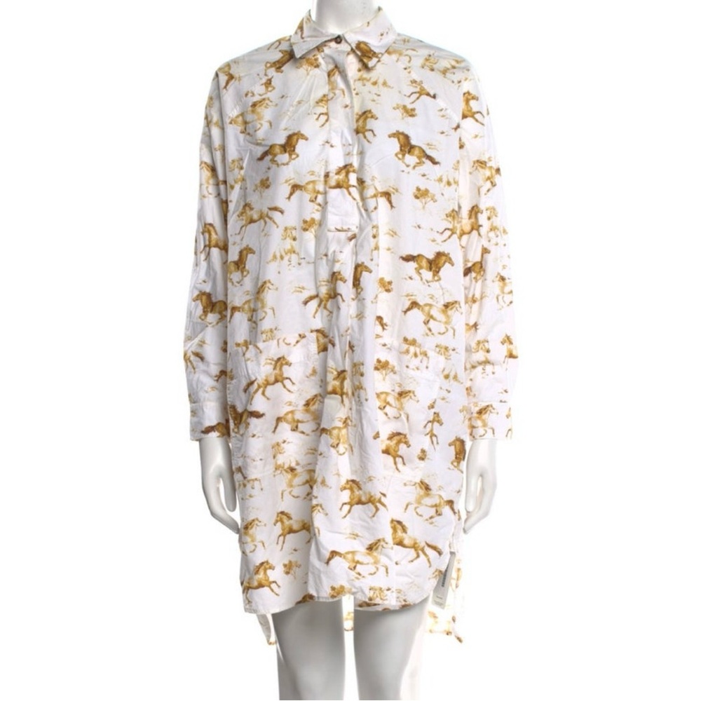 Vintage Ganni horse pattern shirt dress, excellent condition.